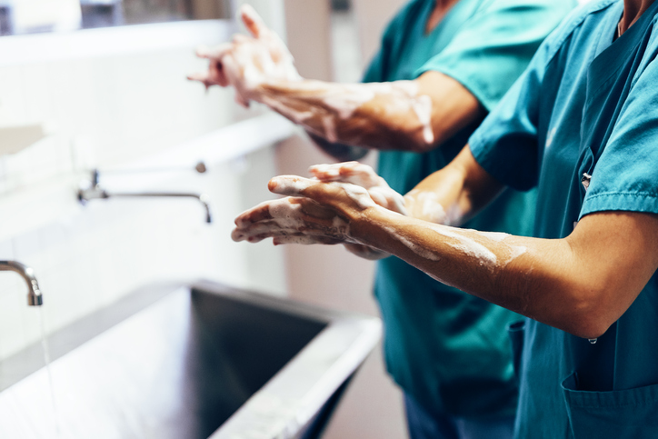 Nurse washing hands Nurse washing hands
