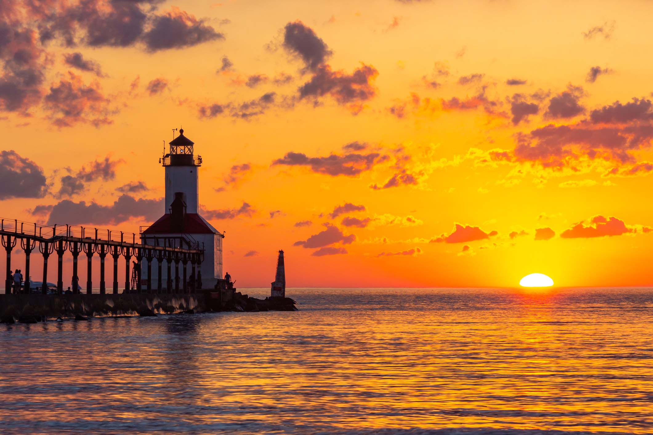 Indiana Sunset on the Lake Michigan