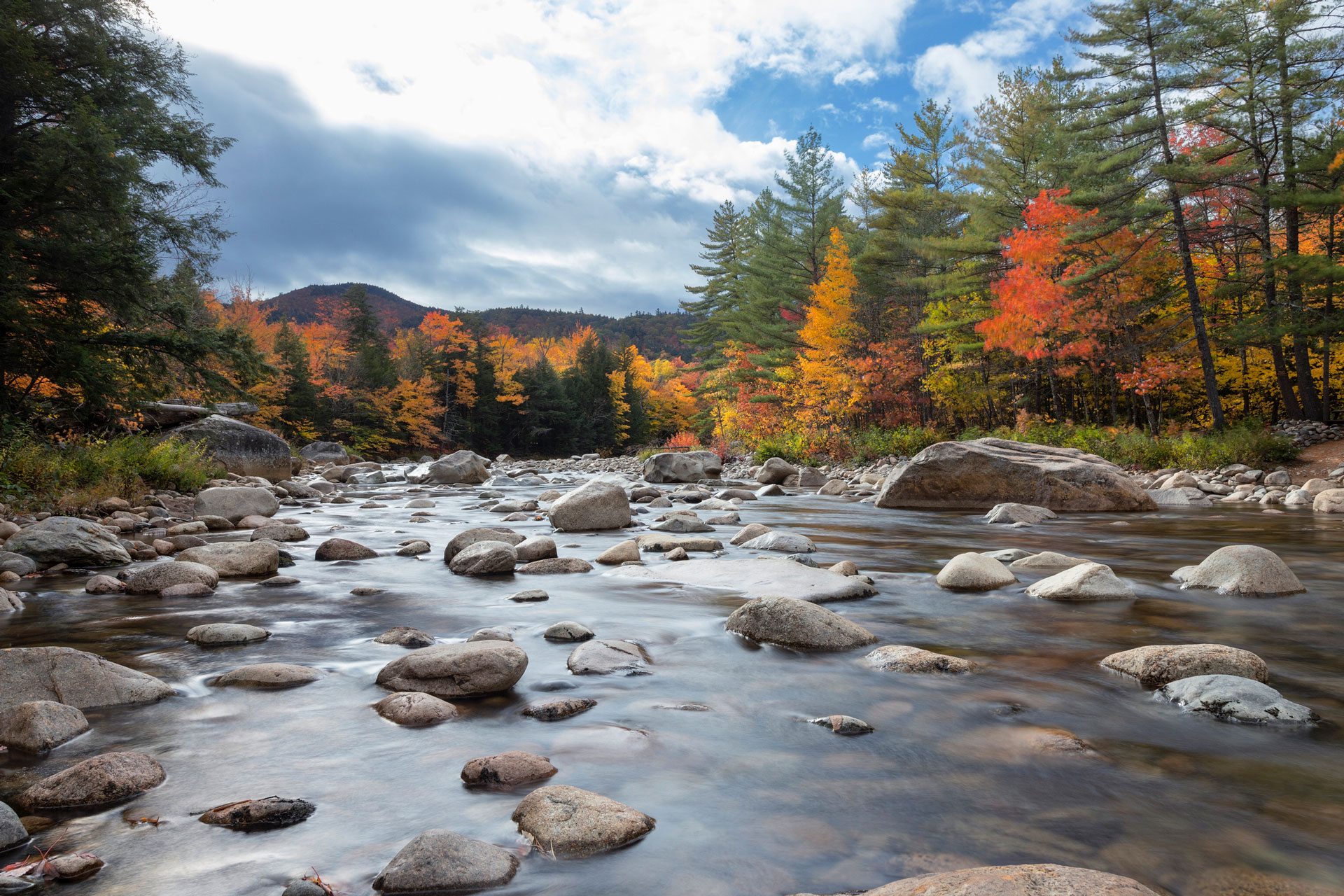 New Hampshire outdoors with stream New Hampshire outdoors with stream