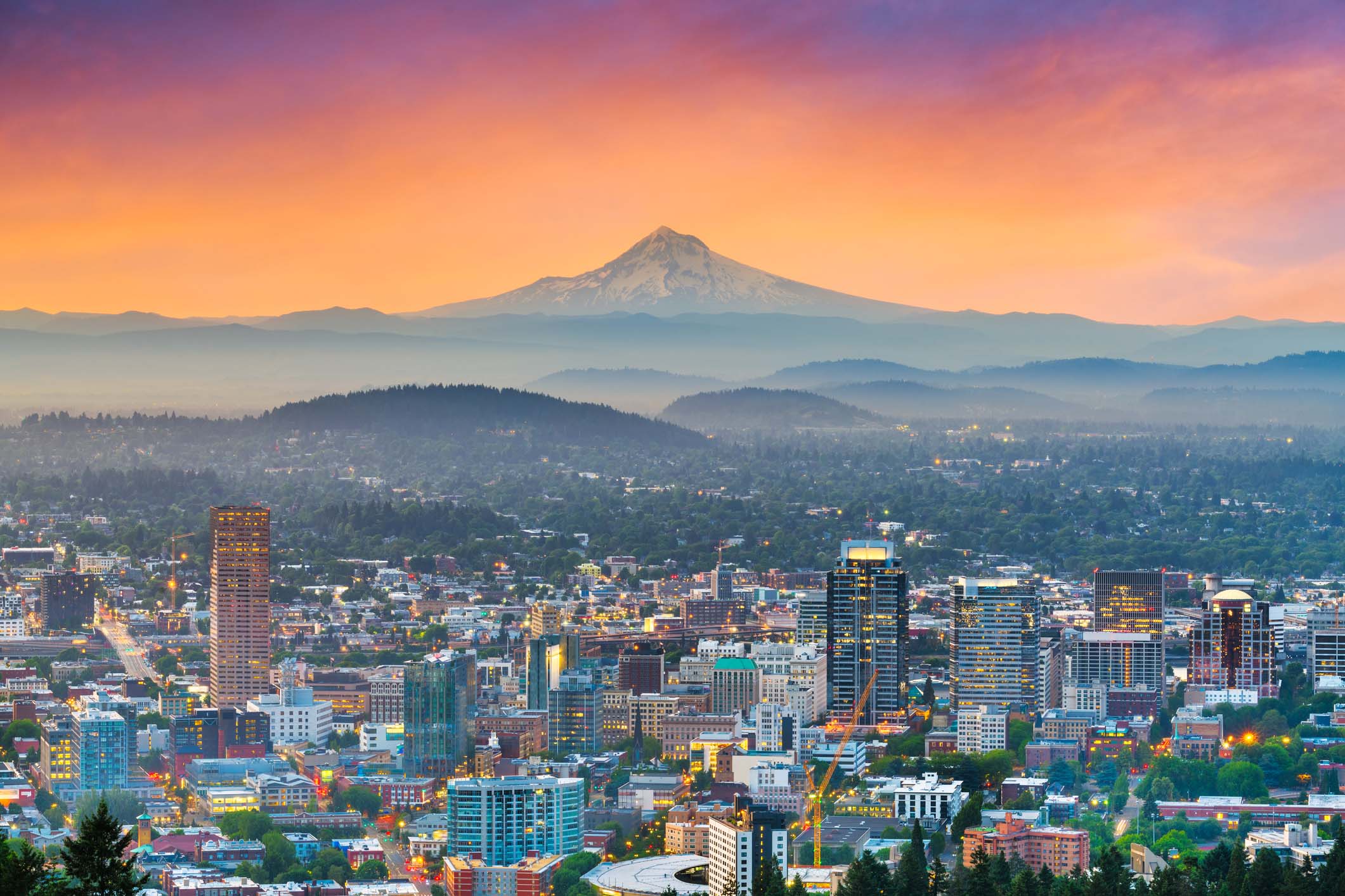 View of an Oregon City Skyline View of an Oregon City Skyline