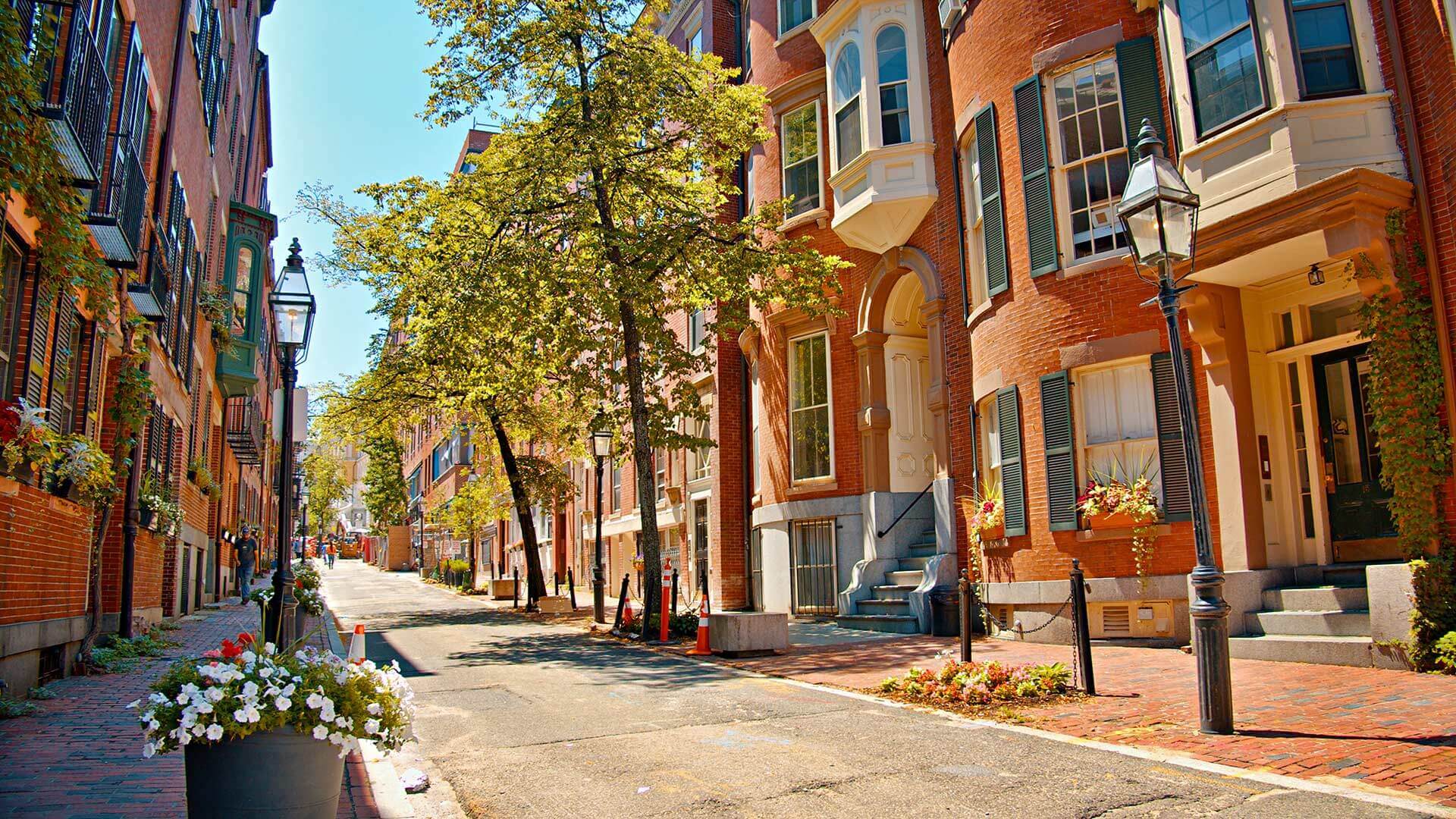 Boston Massachusetts brick row houses