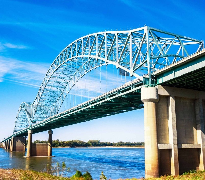 The DeSoto Bridge in Memphis Tennessee. The DeSoto Bridge in Memphis Tennessee.