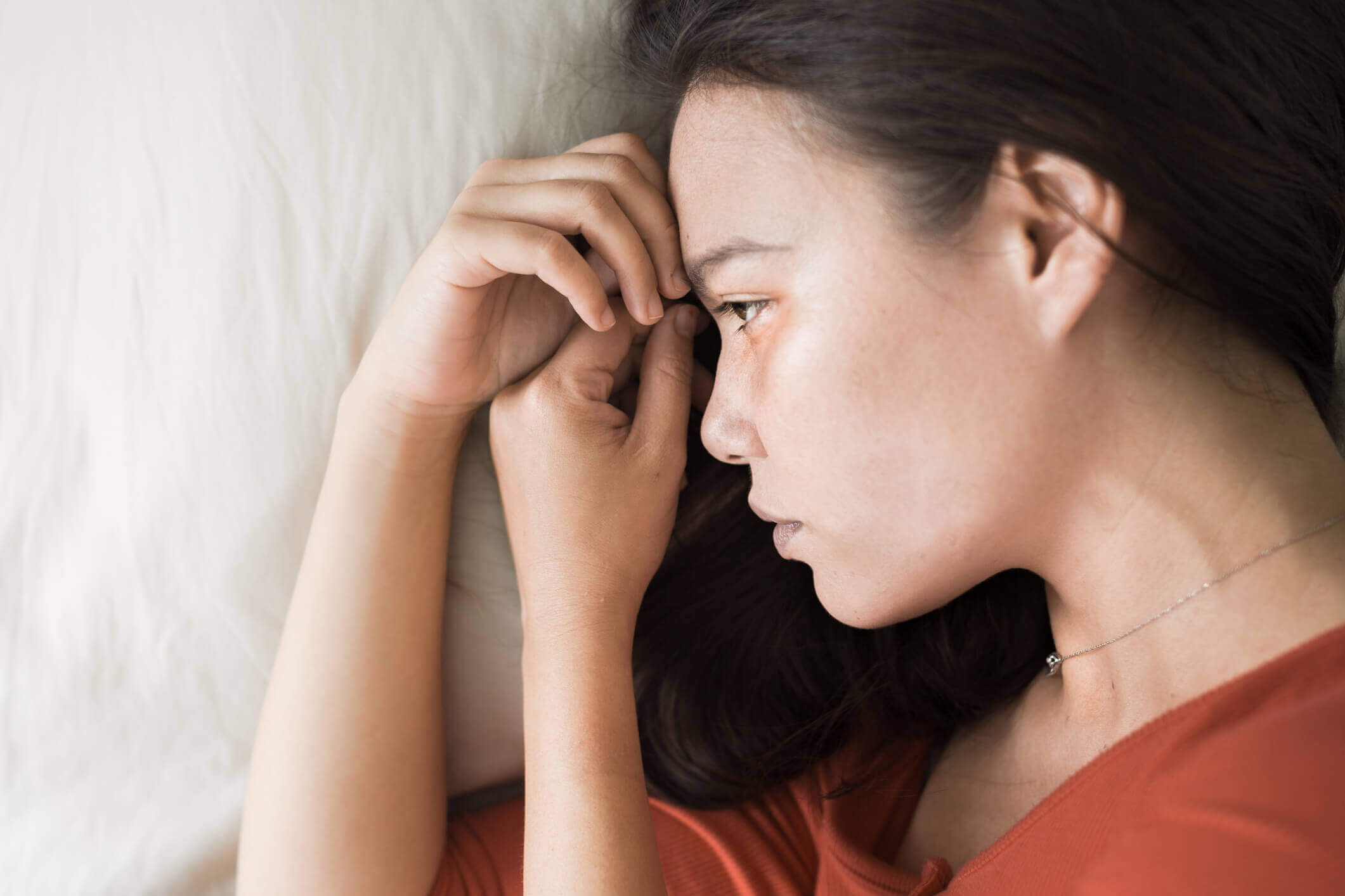 sad woman in bed sad woman in bed