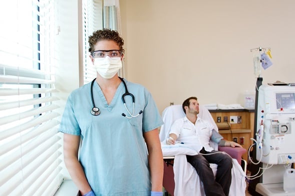 Dialysis Nurse with patient Dialysis Nurse with patient