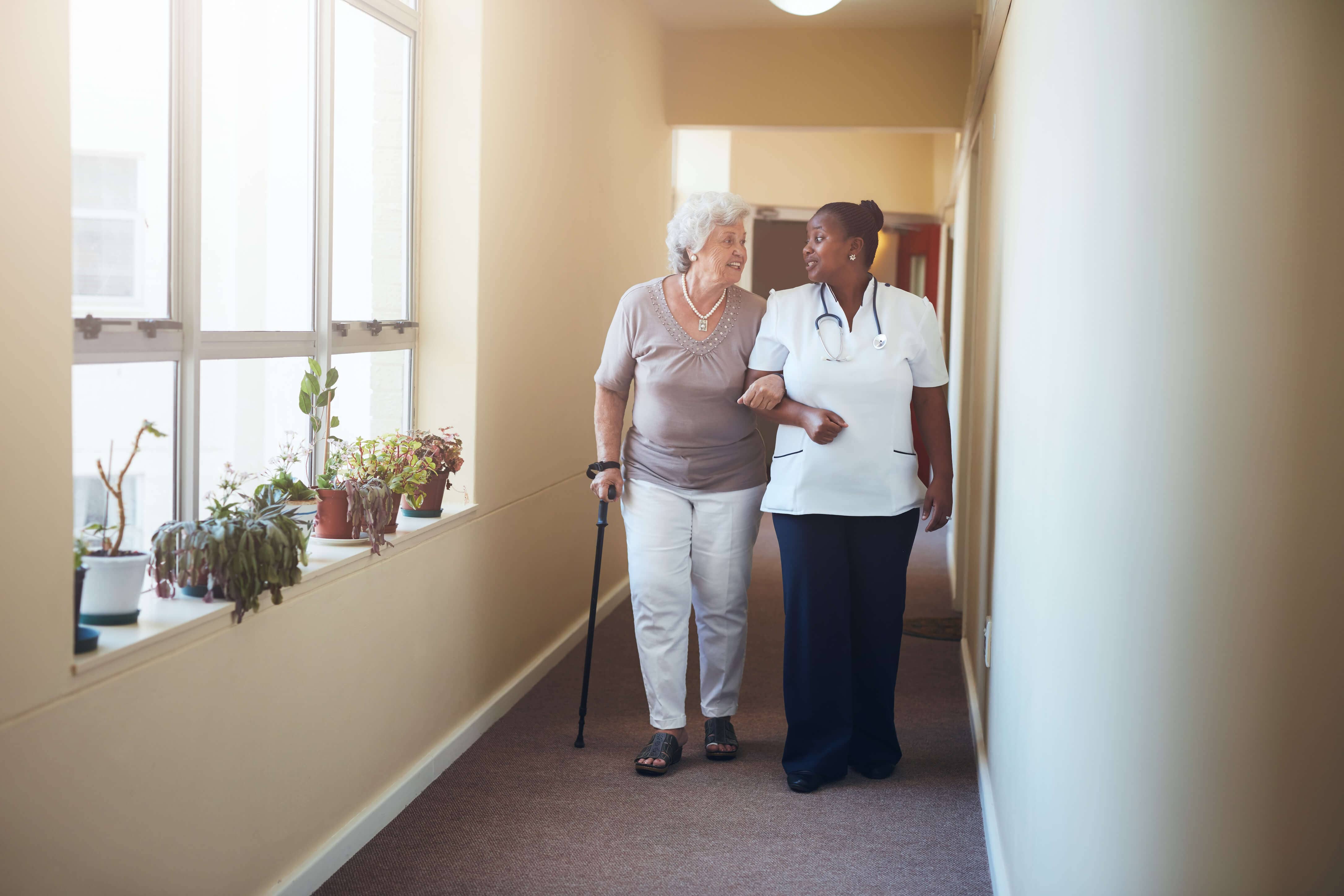 Doctor walking patient Doctor walking patient