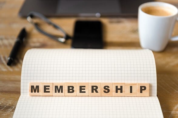 Word membership spelled out in letter tiles Word membership spelled out in letter tiles