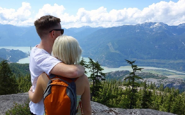 Travel Nurse with her husband at overlook Travel Nurse with her husband at overlook